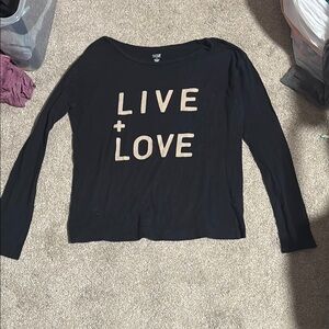 Altar'd State Black 'Live + Love' Women's Top